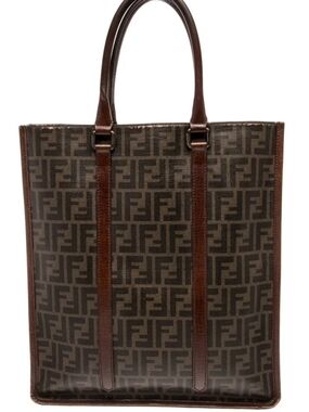 Authentic Fendi Zucca Coated Canvas Vertical Tote Bag (2012 Collection)